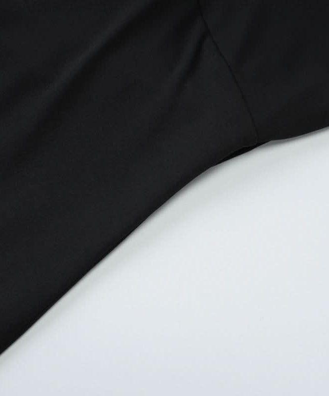 Elegant Black Halter Maxi Gown: Embellished V-Neck, Backless Design for Fall & Holiday Galas