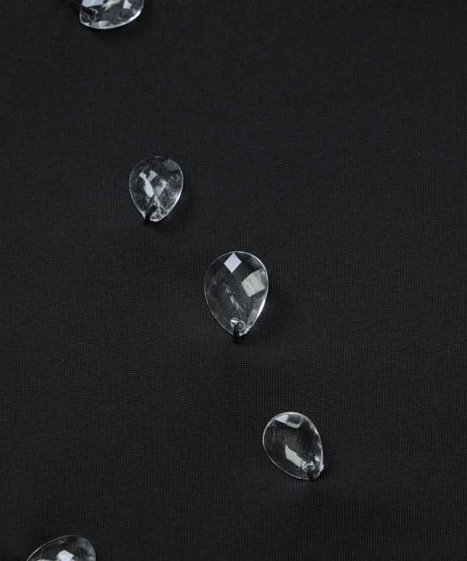 Dazzling Black Halter Cowl Neck Mini Dress | Rhinestone Sparkle for Holiday Parties & NYE