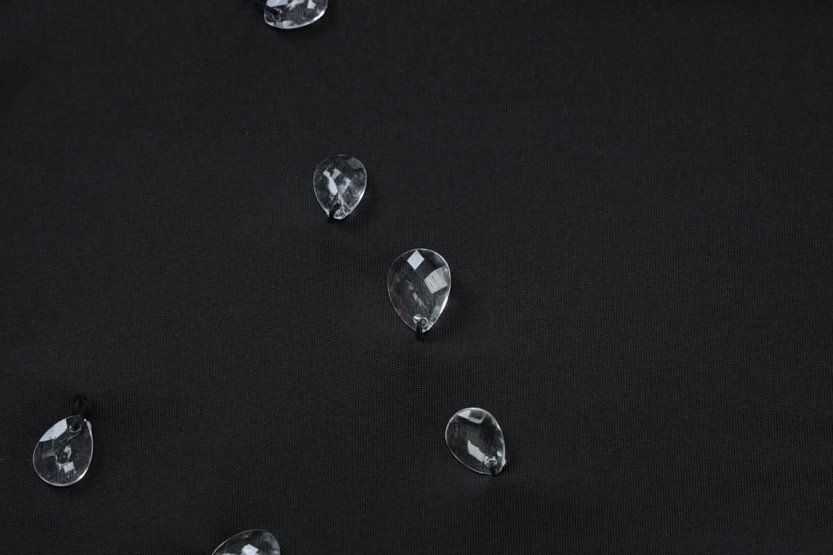 Dazzling Black Halter Cowl Neck Mini Dress | Rhinestone Sparkle for Holiday Parties & NYE