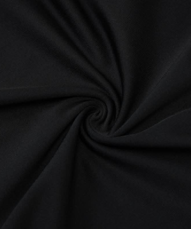 Slinky Black Halter Plunge Crop Top & Maxi Skirt Set - Fall & Holiday Ready