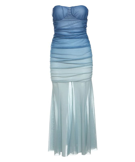Stunning Ombré Mesh Tube Midi Dress - Fall Party & Holiday Glam