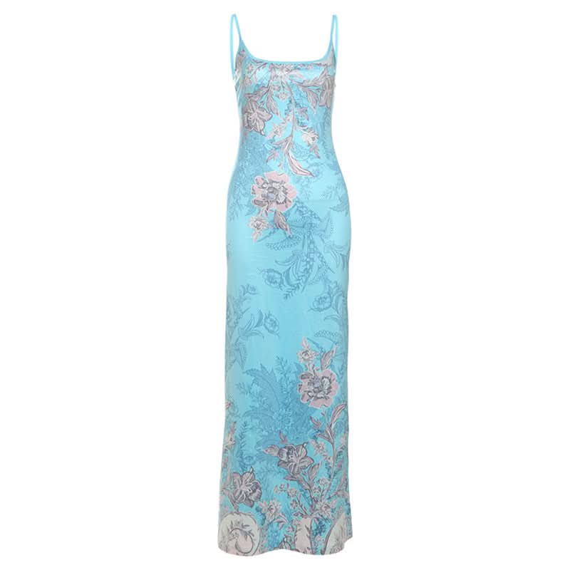 Effortless Chic Sky Blue Floral Maxi Dress - Your Dreamy Fall Getaway Essential