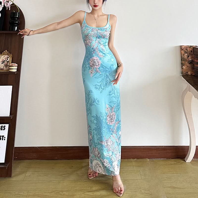 Effortless Chic Sky Blue Floral Maxi Dress - Your Dreamy Fall Getaway Essential