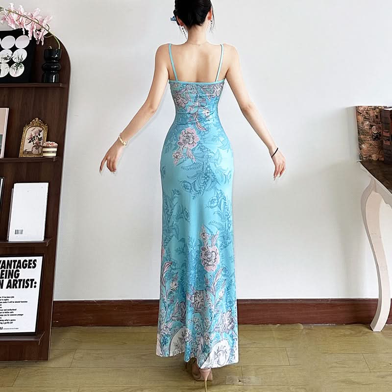 Effortless Chic Sky Blue Floral Maxi Dress - Your Dreamy Fall Getaway Essential