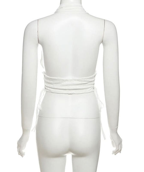 Sultry Black Lace Halter Crop Top – Your Perfect Pick for Fall Nights & Party Season