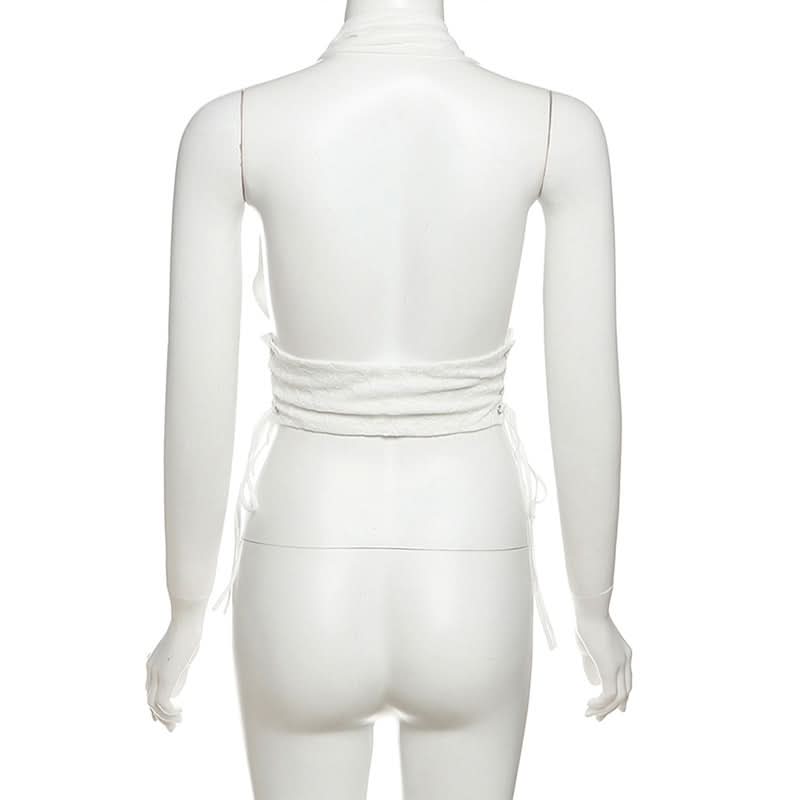 Sultry Black Lace Halter Crop Top – Your Perfect Pick for Fall Nights & Party Season