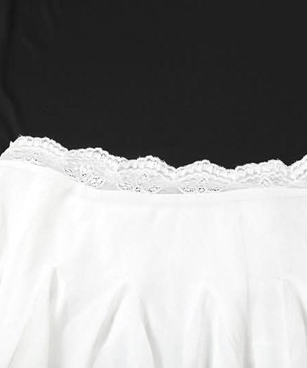 Fall Chic: Black Lace Trim Mesh Mini Skirt - A-Line Flounce for Women