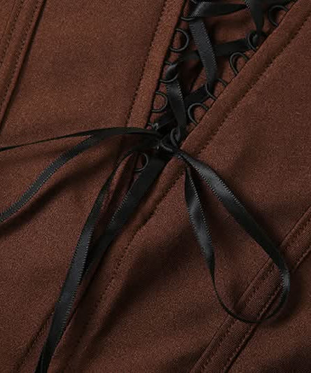 Effortless Fall Chic: Two-Tone Corset Bodice Maxi Dress – Olive & Brown