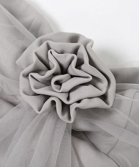 Elegant Strapless Mesh Maxi Dress with 3D Floral Appliqué – Your Go-To for Fall & Holiday Events