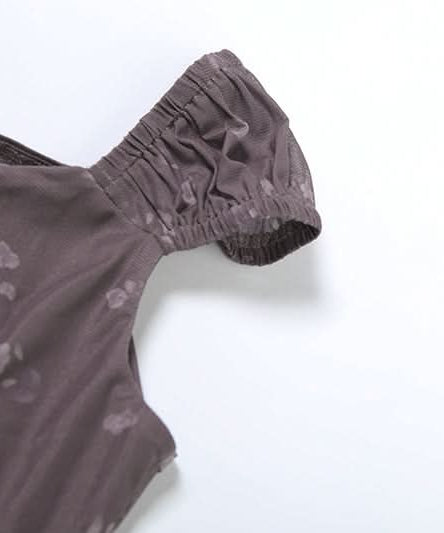 Coquette Floral Mesh Crop Top with Bow - Sheer Y2K Style for Fall