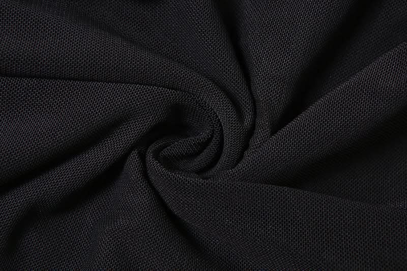 Midnight Edge Studded Halter Mini Dress with Criss-Cross Waist & Asymmetrical Ruffles - Your Ultimate Fall & Holiday Party Statement