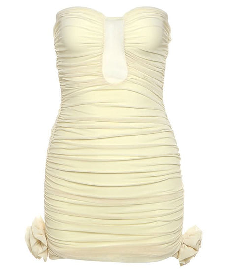 Effortless Glamour: Ruched Keyhole Bodycon Mini Dress for Fall Evenings & Holiday Parties