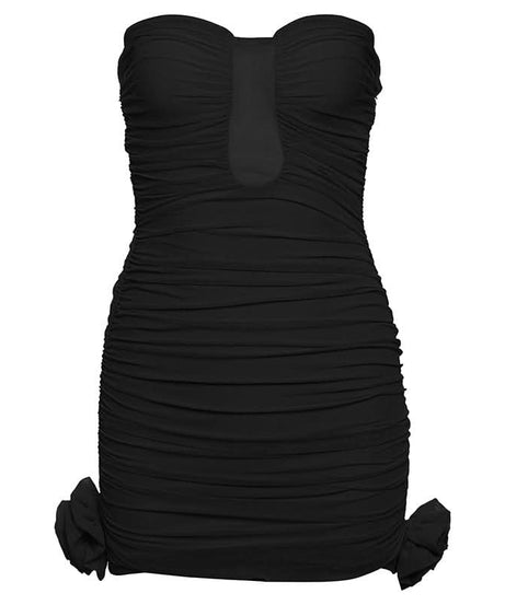 Effortless Glamour: Ruched Keyhole Bodycon Mini Dress for Fall Evenings & Holiday Parties