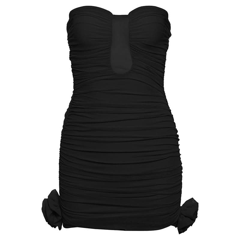 Effortless Glamour: Ruched Keyhole Bodycon Mini Dress for Fall Evenings & Holiday Parties