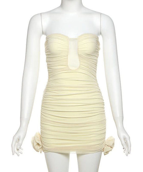 Effortless Glamour: Ruched Keyhole Bodycon Mini Dress for Fall Evenings & Holiday Parties
