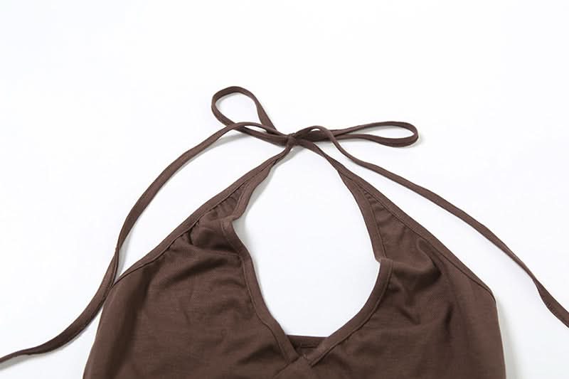 Boho Chic Embellished Halter Top | Fall V-Neck Knit with Coin Details