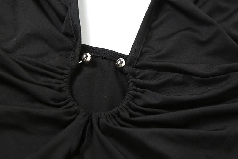 Sultry O-Ring Halter Cutout Crop Top - Y2K Fall Night Out Statement Piece