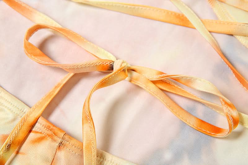 Sunset Dreams Halter Maxi Dress - Vibrant Orange Abstract Print for Fall & Resort Chic