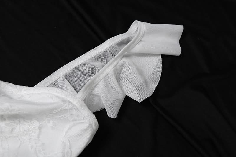 Dreamy Ruffle Lace High-Low Tunic Top - Ethereal Floral Appliqué for Fall Style