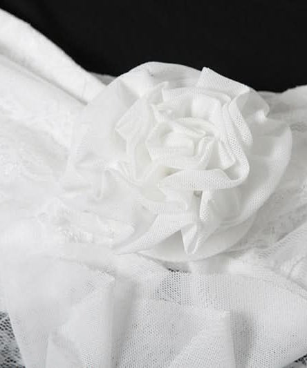 Dreamy Ruffle Lace High-Low Tunic Top - Ethereal Floral Appliqué for Fall Style