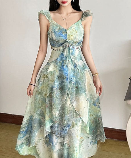 Artistic Oasis Flowy Midi Dress - Your Chic Escape & Resort Wear Essential