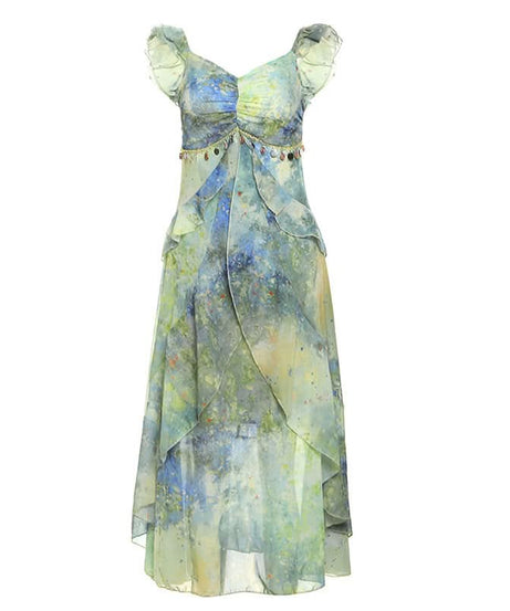 Artistic Oasis Flowy Midi Dress - Your Chic Escape & Resort Wear Essential