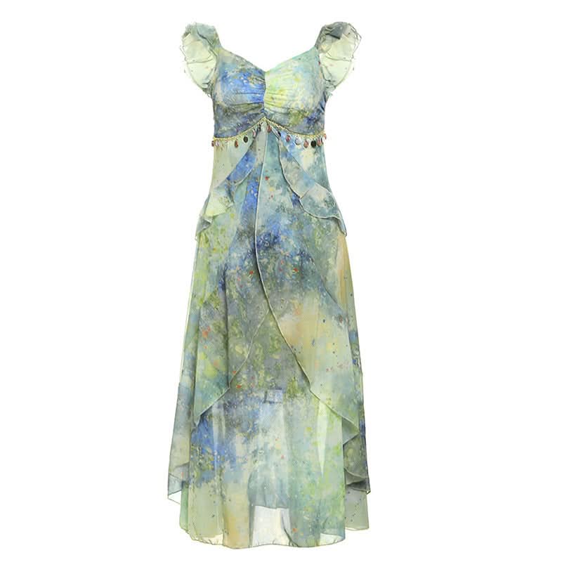 Artistic Oasis Flowy Midi Dress - Your Chic Escape & Resort Wear Essential