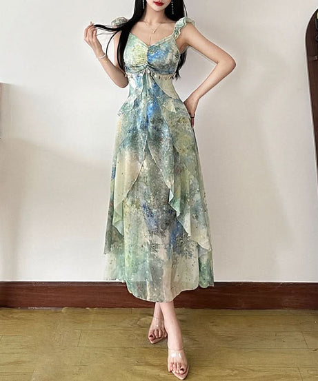 Artistic Oasis Flowy Midi Dress - Your Chic Escape & Resort Wear Essential