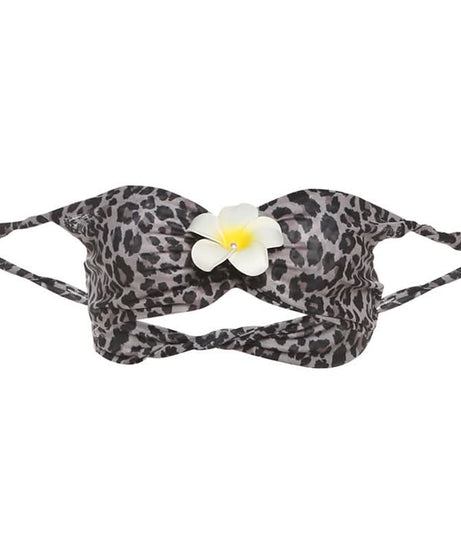Chic Wild Bloom Leopard Print Strapless Bandeau Bikini Top – Your Fall & Winter Getaway Essential