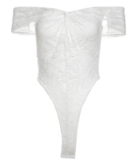 Sultry Chic Black Lace Off-Shoulder Bodysuit - Fall & Holiday Party Perfect