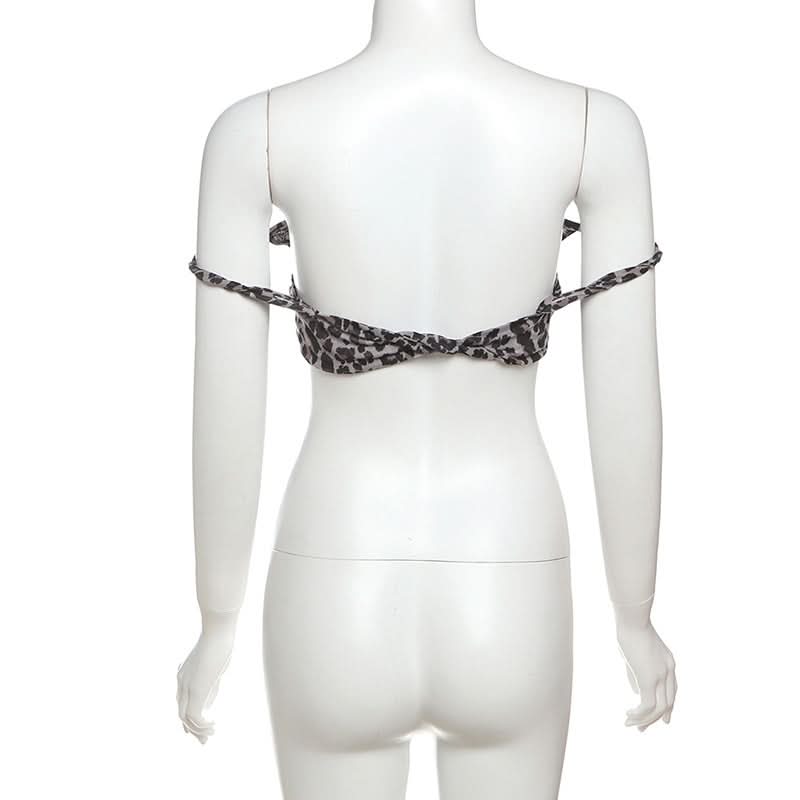 Chic Wild Bloom Leopard Print Strapless Bandeau Bikini Top – Your Fall & Winter Getaway Essential