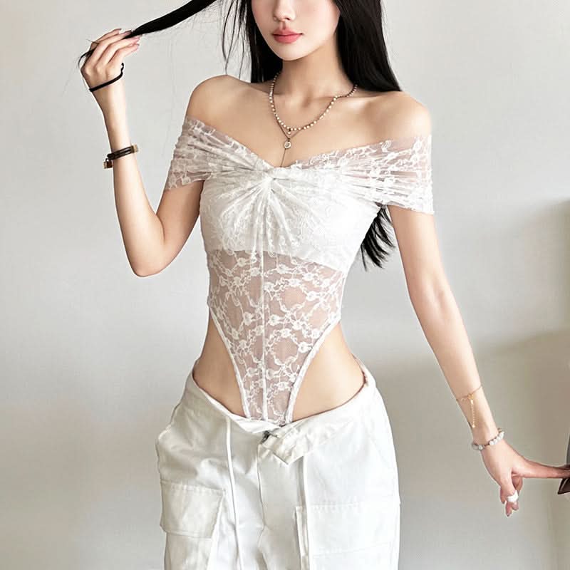 Sultry Chic Black Lace Off-Shoulder Bodysuit - Fall & Holiday Party Perfect