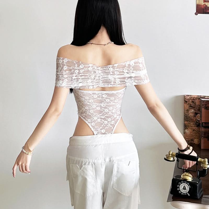 Sultry Chic Black Lace Off-Shoulder Bodysuit - Fall & Holiday Party Perfect