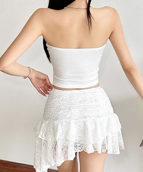 Forever 18 Floral Tube Top | Y2K Crop Top | Versatile Fall Layering & Vacation Style