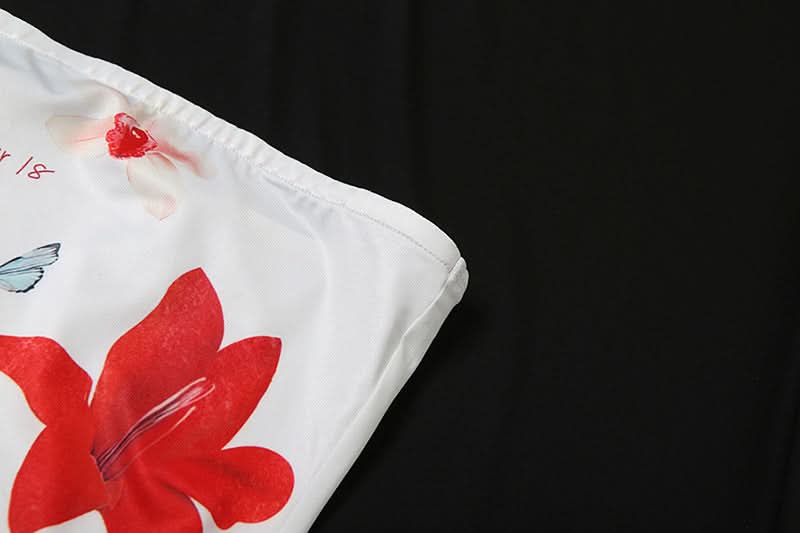 Forever 18 Floral Tube Top | Y2K Crop Top | Versatile Fall Layering & Vacation Style