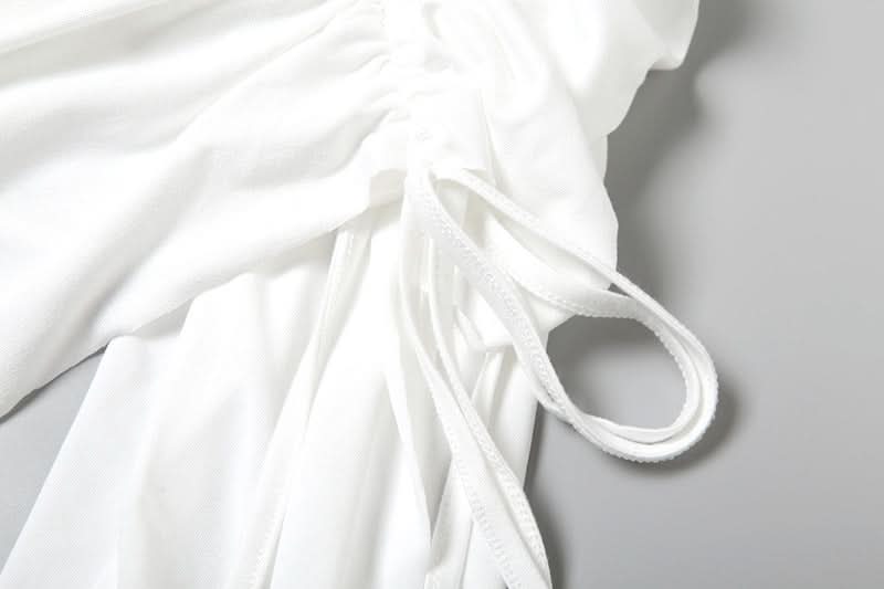 Espresso & Cream Ruched Drawstring Cami Mini Dress | Fall Party & Date Night Essential