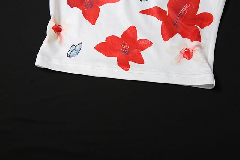 Forever 18 Floral Tube Top | Y2K Crop Top | Versatile Fall Layering & Vacation Style