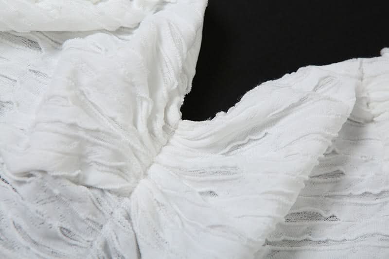 Chic White Ruched Asymmetrical Mini Dress | Fall Party & Holiday Glam Ready