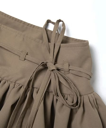 Fall Chic Tiered Ruffle Mini Skirt with Adjustable Self-Tie Waist