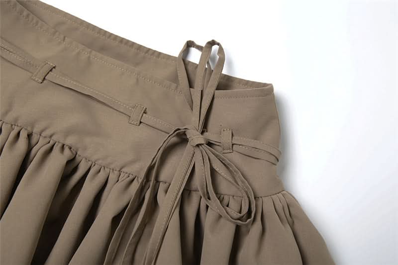 Fall Chic Tiered Ruffle Mini Skirt with Adjustable Self-Tie Waist