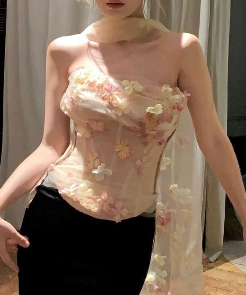 Ethereal Bloom Corset Tube Top - Chic Fall & Holiday Party Statement