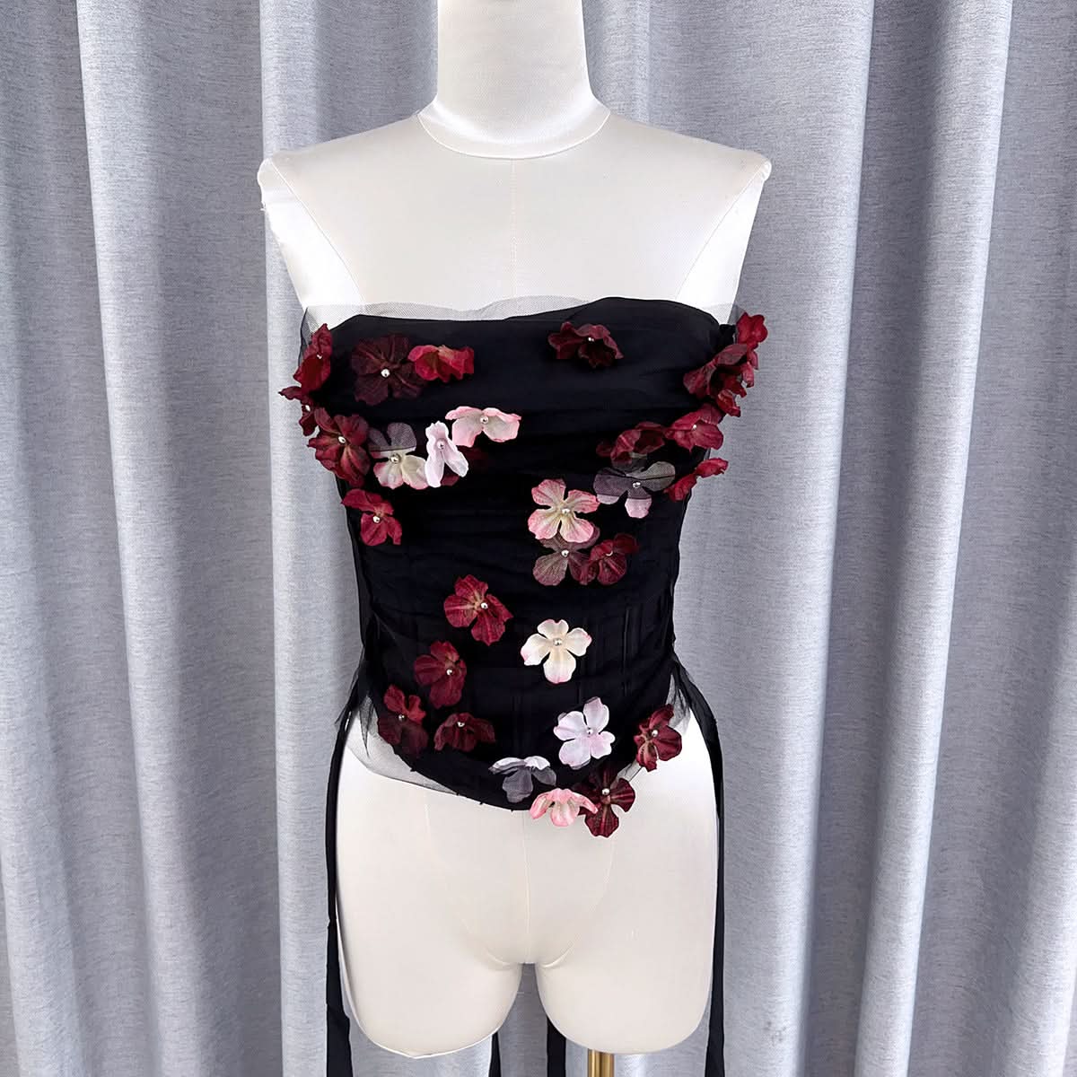 Ethereal Bloom Corset Tube Top - Chic Fall & Holiday Party Statement