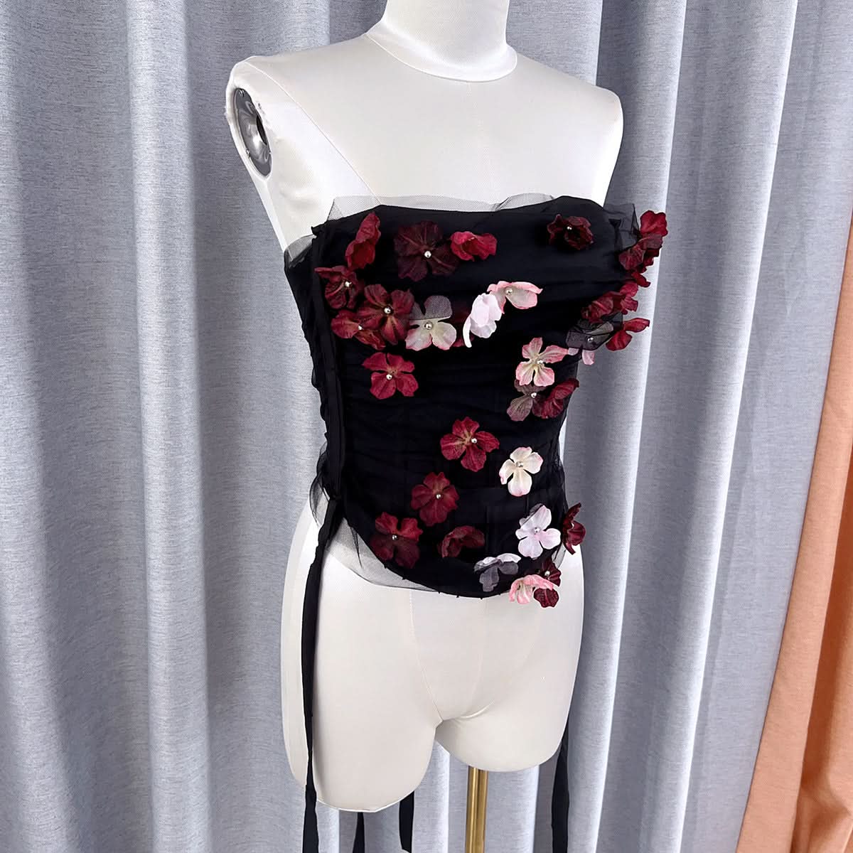 Ethereal Bloom Corset Tube Top - Chic Fall & Holiday Party Statement