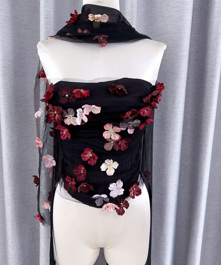 Ethereal Bloom Corset Tube Top - Chic Fall & Holiday Party Statement