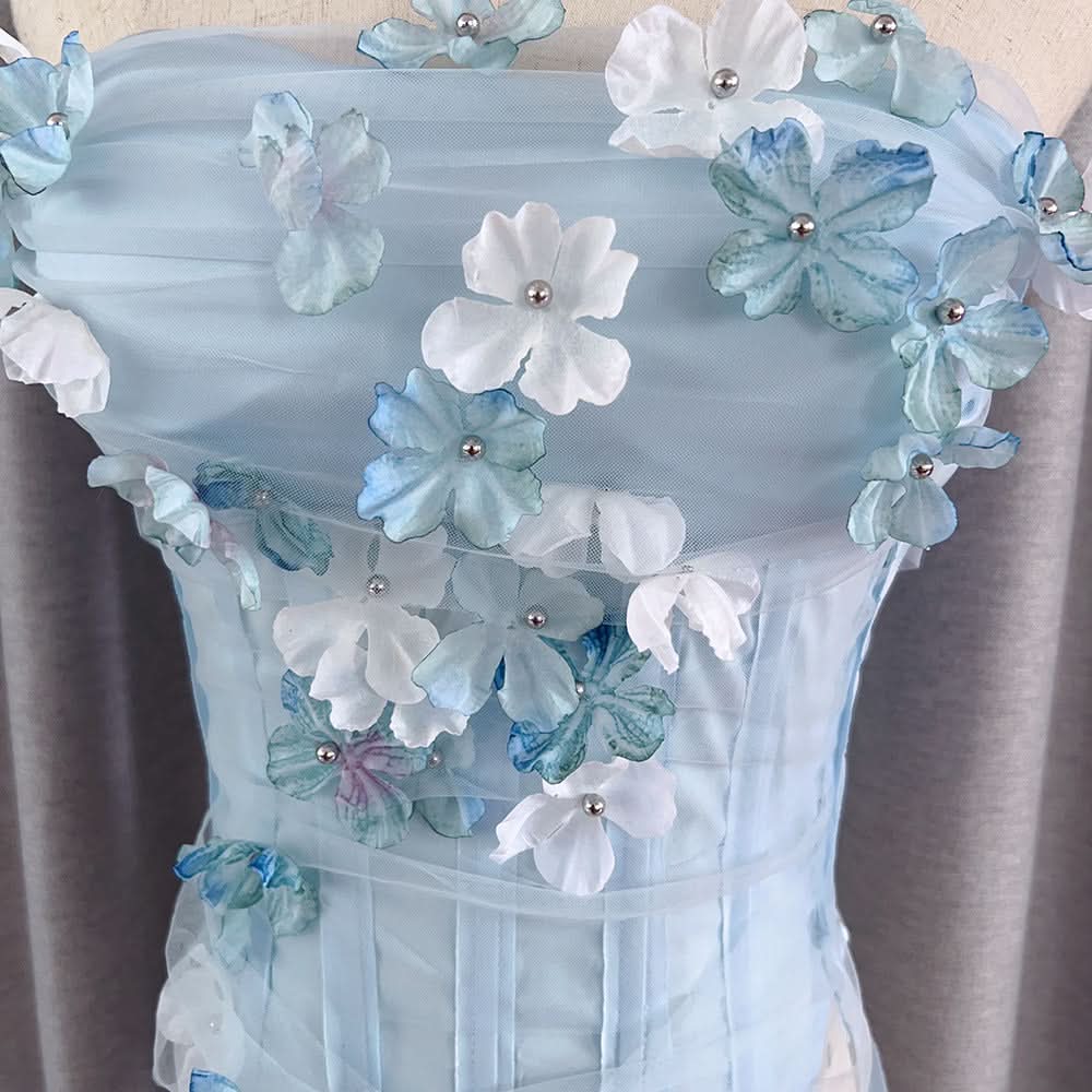 Ethereal Bloom Corset Tube Top - Chic Fall & Holiday Party Statement