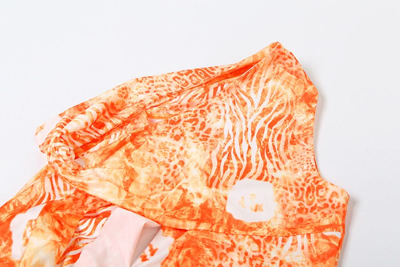 Vibrant Orange One-Shoulder Draped Mini Dress - Fall Party & Tropical Escape Ready