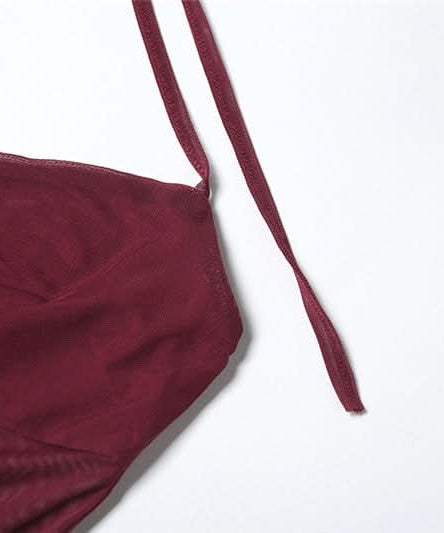 Captivating Burgundy Sheer Mesh Halter Maxi Dress - Your Daring Fall & Holiday Statement Piece