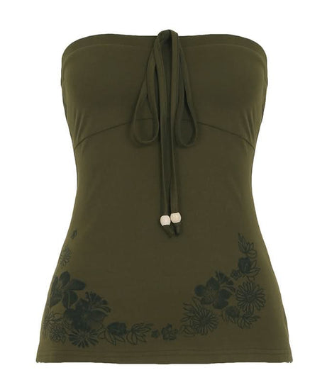 Effortless Chic: Dusty Rose Floral Tie-Front Tube Top – Perfect for Fall Layering & Getaways