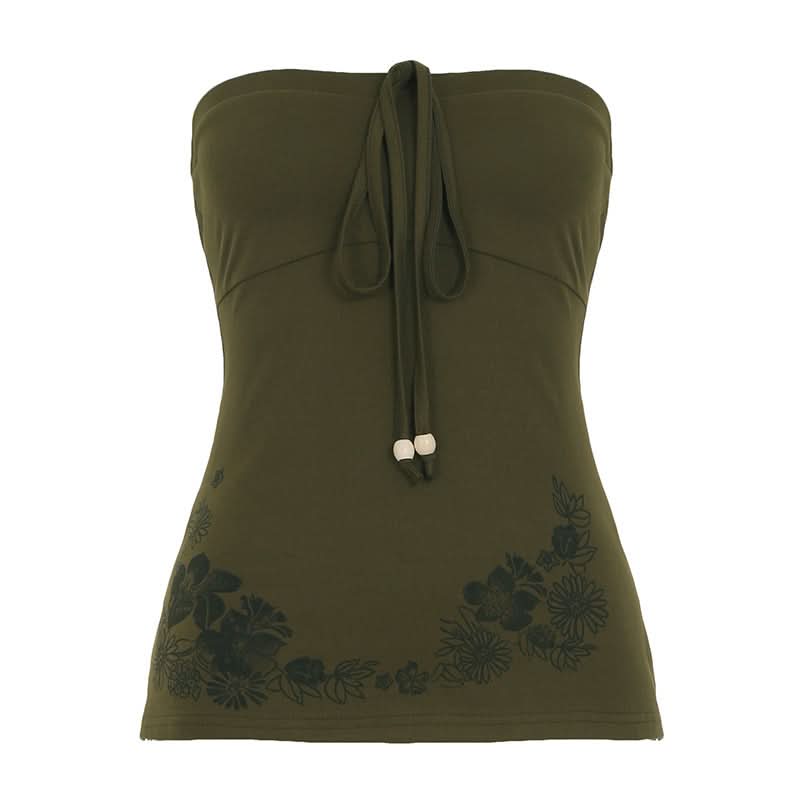 Effortless Chic: Dusty Rose Floral Tie-Front Tube Top – Perfect for Fall Layering & Getaways