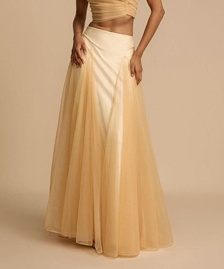 Ethereal White Mesh Maxi Skirt - Elegant 'Winter White' for Fall & Holiday Glam